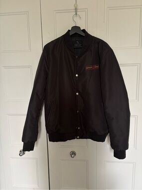 Peace Collective x Mc Donald’s Black Bomber Jacket with Spicy Embroidered Logo